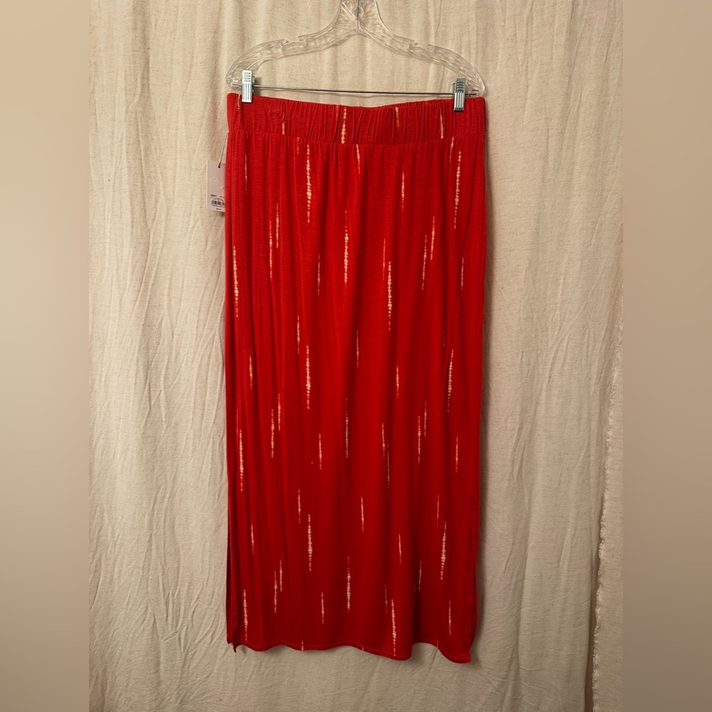 NWT Sonoma Red Tie Dye Maxi Skirt Large 40 in Length - Picture 2 of 4